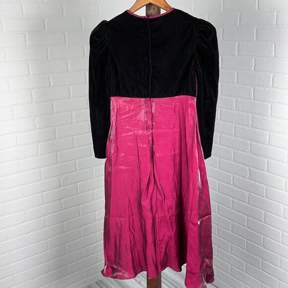 My Michelle Dress Girls 12 Black Pink Princess‎ Velvet Satin Shimmer Long Formal - Picture 3 of 10